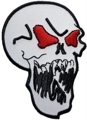 Evil Skull Embroidered Sew On Patch