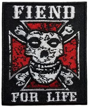 Misfits Fiend For Life 7.5x6cm Embroidered Sew On Patch