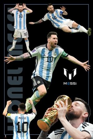 Lionel Messi Argentina World Cup Winners 2022 Poster