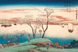 Hiroshige - Evening Cherry Blossom at Goten-Yama Poster