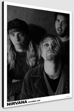 Nirvana October 1990 Black and White A1 Poster - Poster 59.5x84cm Blockmounted