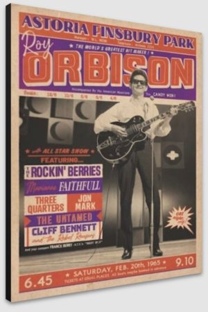 Roy Orbison Finsbury Park London A1 Poster - Poster 59.5x84cm Blockmounted