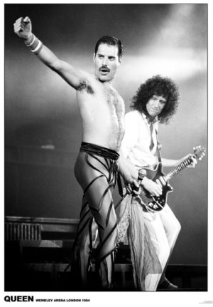 Queen Wembley 1984 Freddie Mercury Brian May A1 Poster