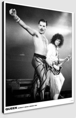 Queen Wembley 1984 Freddie Mercury Brian May A1 Poster - Poster 59.5x84cm Blockmounted