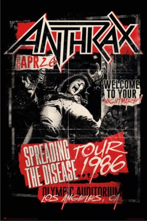 Anthrax Spreading the Disease 1986 Tour Poster