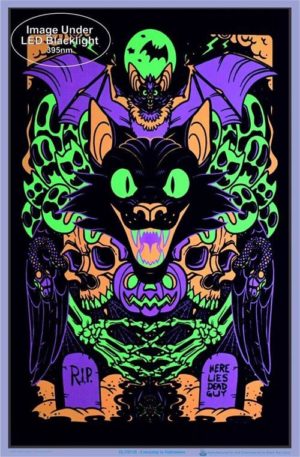 Halloween Blacklight Poster Lit Up