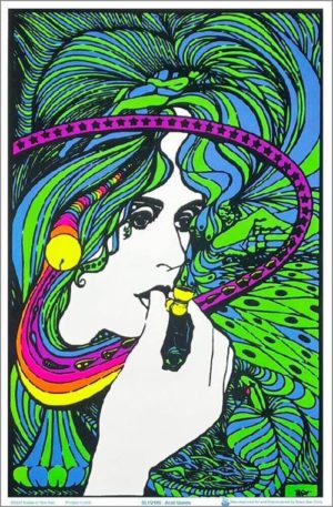 Tom Gatz - Acid Queen Flocked Velvet Blacklight Poster