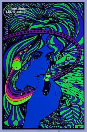 Tom Gatz - Acid Queen Flocked Velvet Blacklight Poster - Image 2