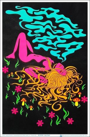 Aubrey Herbertson - Lazy Daze Flocked Velvet Blacklight Poster