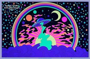 Aubrey Herbertson - Psychedelic Abduction Flocked Velvet Blacklight Poster - Image 2