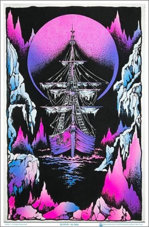 Ice Ship Flocked Velvet Blacklight Poster