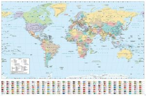 World Map with Flags Poster