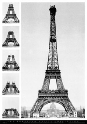 Paris Eiffel Tower Construction Poster