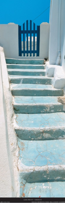 Greek Stairs In Greece by Lee Frost Photographic Print