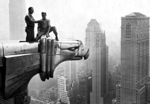 New York Men On The Chrysler Building Eagle Poster