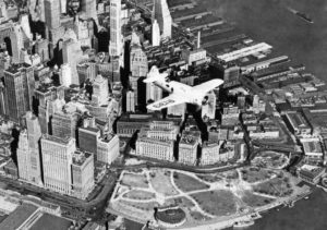 New York Frank Hawks In Flight Over New York 1937 Aeroplane Poster