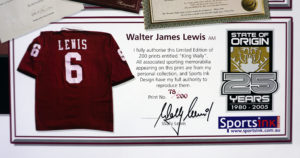 NRL Rugby League SIGNED Wally 'The King' Lewis QLD State Of Origin Tribute Ltd Ed Sports Print - Image 2