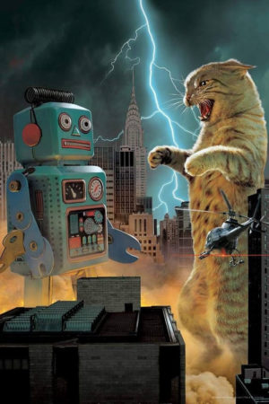 Catzilla Vs Robot Poster
