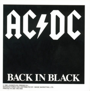 AC/DC Back In Black Vintage Static Sticker 1993