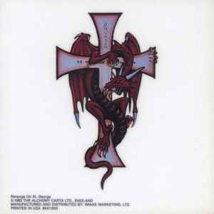 Alchemy  - Revenge On St. George Dragon And Cross Vintage Static Sticker 1993