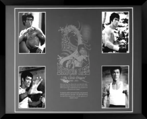 Bruce Lee B&W Photos With A Screen Printed Mat And Black Frame