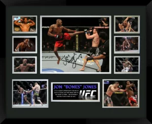 Jon Jones UFC Double Matted Photo Collage In A Black Frame