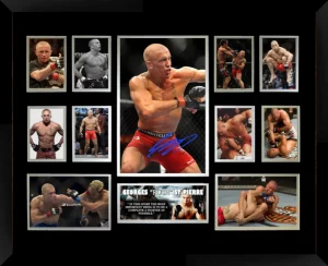 Georges St-Pierre GSP UFC Double Matted Photo Collage In A Black Frame