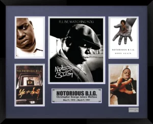 Notorious BIG Biggie Smalls Double Matted Photo Collage In A Black Frame