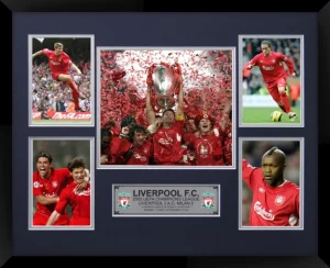 Liverpool 2005 UEFA Champions League Double Matted Photo Collage In A Black Frame