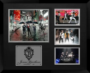 Jonas Brothers Double Matted Photo Collage In A Black Frame