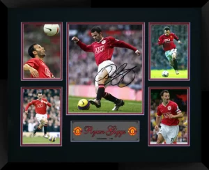 Manchester United Ryan Giggs Double Matted Photo Collage In A Black Frame