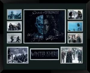 Game Of Thrones Winter Is Here Double Matted Photo Collage In A Black Frame