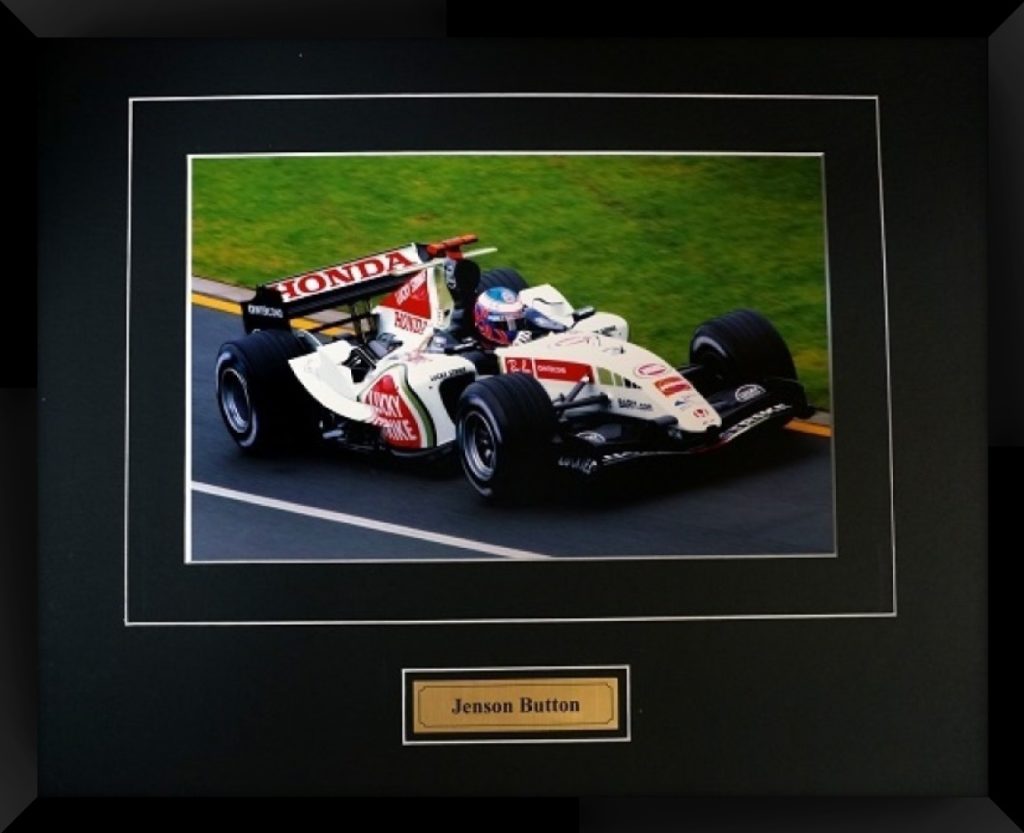 Jenson Button Formula One Matted And Framed Photo — Poster Plus