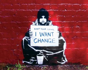 Banksy - I Want Change Mini Poster