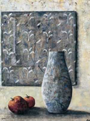 Brita Linius - Blue Vase And Apples Art Print