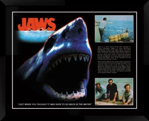 Jaws Photos With A Printed Mat And Black Frame
