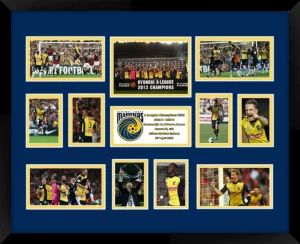 Central Coast Mariners 2013 Champions Double Matted Photo Collage In A Black Frame