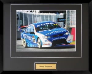 Steve Johnson Car Matted And Framed Photo