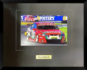 Steven Richards Car Matted And Framed Photo