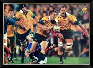 Rugby Union Wallabies Matt Rogers 2003 World Cup Framed Poster Print