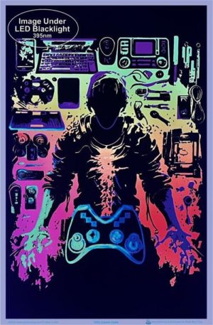 Gamer Dude Flocked Velvet Blacklight Poster - Image 2