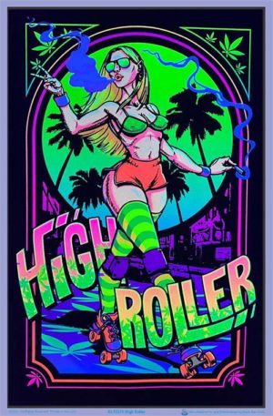 High Roller Flocked Velvet Blacklight Poster - Image 2