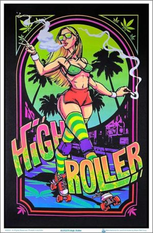 High Roller Flocked Velvet Blacklight Poster