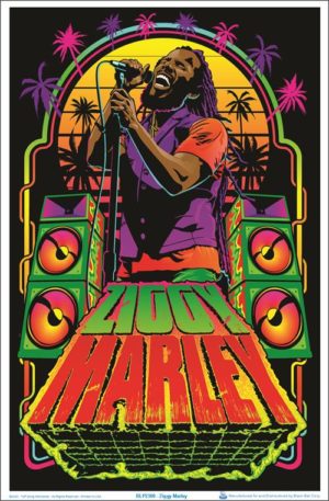 Ziggy Marley Flocked Velvet Blacklight Poster