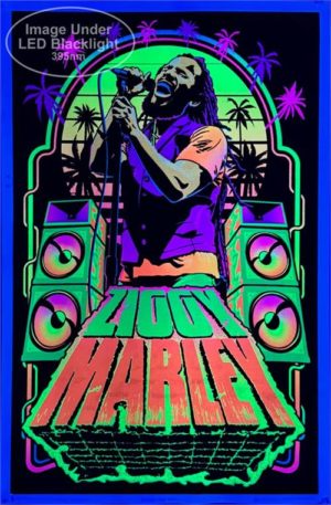 Ziggy Marley Flocked Velvet Blacklight Poster - Image 2