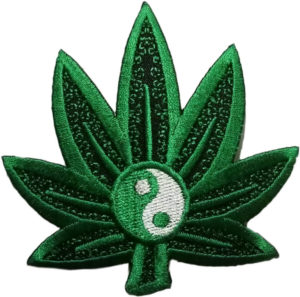 Yin Yang Pot Leaf Embroidered Sew On Patch