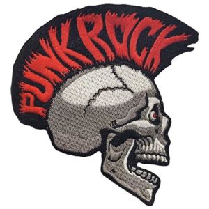Punk Rock Skull Embroidered Sew On Patch