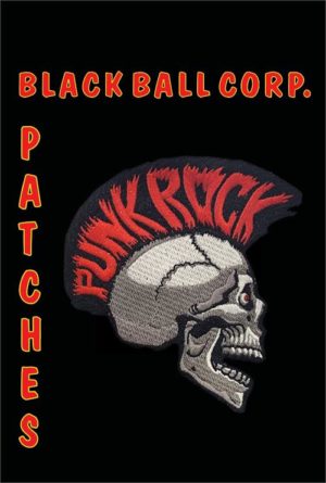 Punk Rock Skull Embroidered Sew On Patch - Image 2