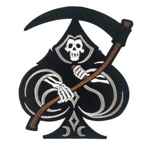 Ace Of Spades Grim Reaper Embroidered Sew On Patch
