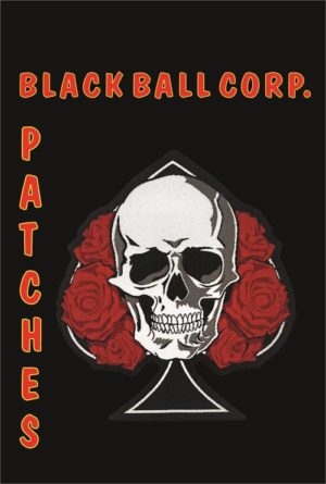 Ace Of Spades Roses And Skull Woven Sew On Patch - Image 2